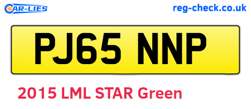 PJ65NNP are the vehicle registration plates.