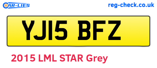 YJ15BFZ are the vehicle registration plates.