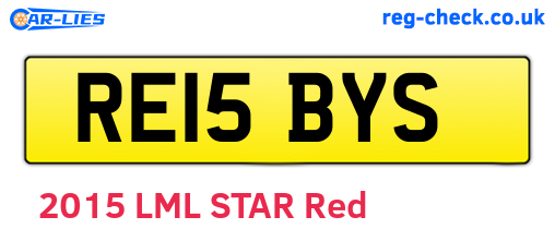 RE15BYS are the vehicle registration plates.