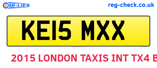 KE15MXX are the vehicle registration plates.