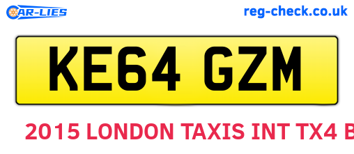 KE64GZM are the vehicle registration plates.