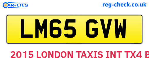 LM65GVW are the vehicle registration plates.