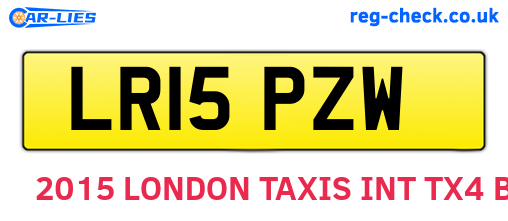 LR15PZW are the vehicle registration plates.