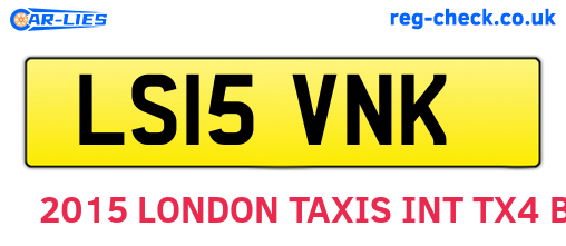 LS15VNK are the vehicle registration plates.