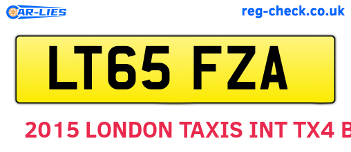 LT65FZA are the vehicle registration plates.