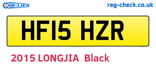 HF15HZR are the vehicle registration plates.