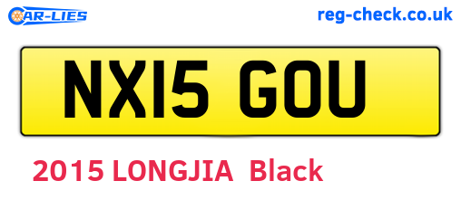 NX15GOU are the vehicle registration plates.