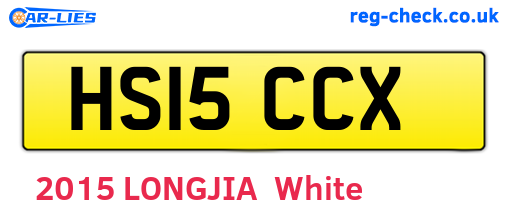 HS15CCX are the vehicle registration plates.