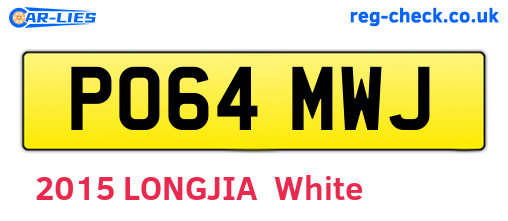 PO64MWJ are the vehicle registration plates.