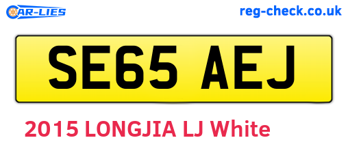 SE65AEJ are the vehicle registration plates.
