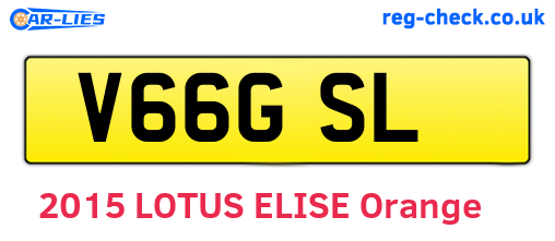 V66GSL are the vehicle registration plates.