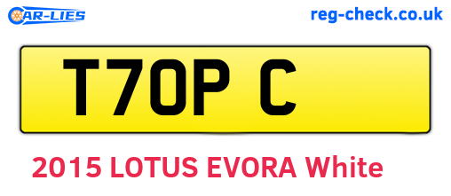 T7OPC are the vehicle registration plates.