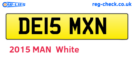 DE15MXN are the vehicle registration plates.