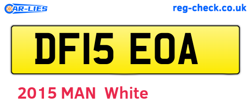 DF15EOA are the vehicle registration plates.