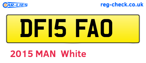 DF15FAO are the vehicle registration plates.