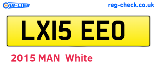 LX15EEO are the vehicle registration plates.