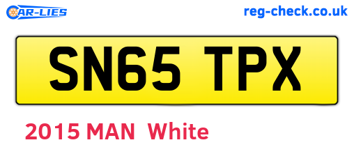 SN65TPX are the vehicle registration plates.