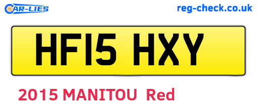 HF15HXY are the vehicle registration plates.