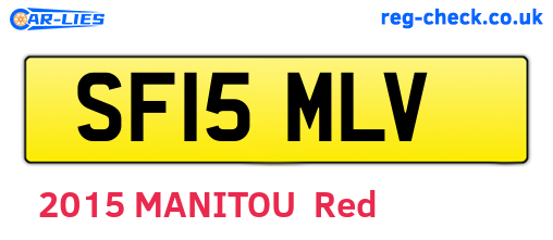 SF15MLV are the vehicle registration plates.
