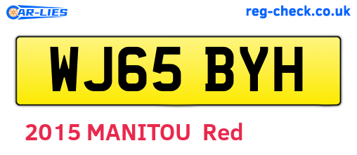 WJ65BYH are the vehicle registration plates.