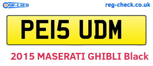 PE15UDM are the vehicle registration plates.
