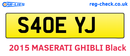 S40EYJ are the vehicle registration plates.