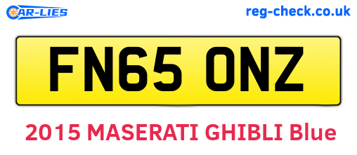 FN65ONZ are the vehicle registration plates.