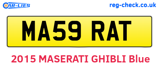 MA59RAT are the vehicle registration plates.