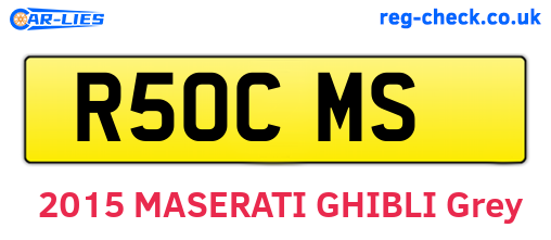 R50CMS are the vehicle registration plates.