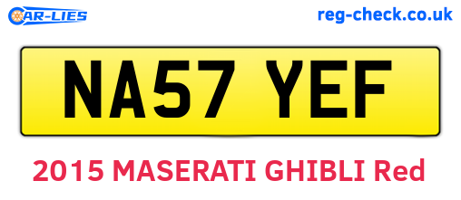 NA57YEF are the vehicle registration plates.