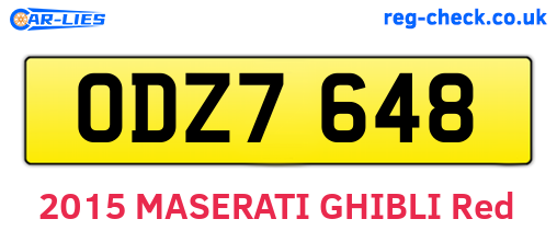 ODZ7648 are the vehicle registration plates.