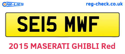 SE15MWF are the vehicle registration plates.