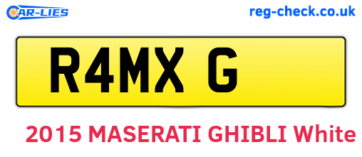 R4MXG are the vehicle registration plates.