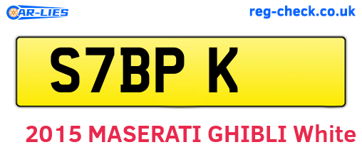 S7BPK are the vehicle registration plates.