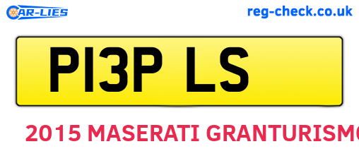 P13PLS are the vehicle registration plates.