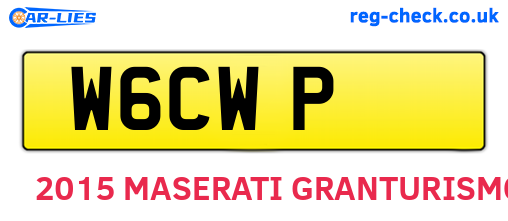 W6CWP are the vehicle registration plates.