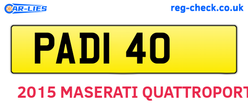 PAD140 are the vehicle registration plates.
