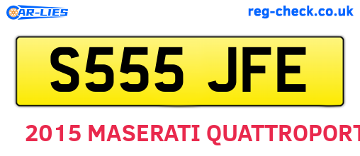 S555JFE are the vehicle registration plates.