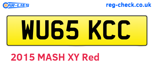 WU65KCC are the vehicle registration plates.