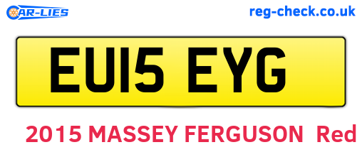 EU15EYG are the vehicle registration plates.