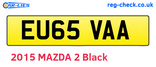 EU65VAA are the vehicle registration plates.