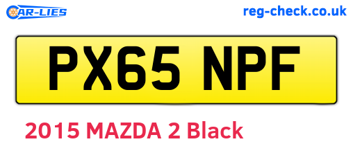 PX65NPF are the vehicle registration plates.