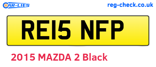 RE15NFP are the vehicle registration plates.
