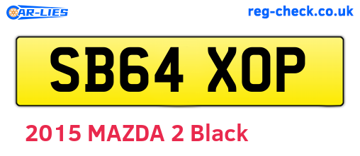 SB64XOP are the vehicle registration plates.