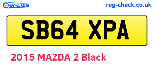 SB64XPA are the vehicle registration plates.