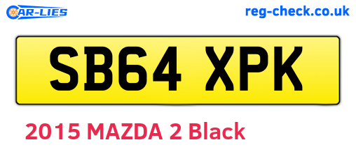 SB64XPK are the vehicle registration plates.