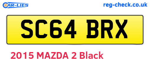SC64BRX are the vehicle registration plates.