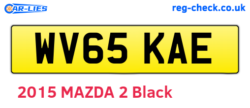 WV65KAE are the vehicle registration plates.