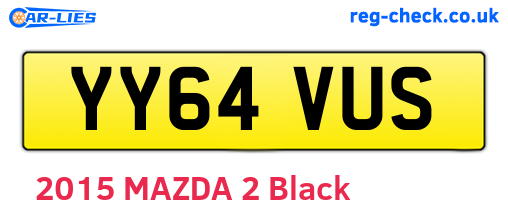 YY64VUS are the vehicle registration plates.