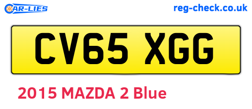 CV65XGG are the vehicle registration plates.